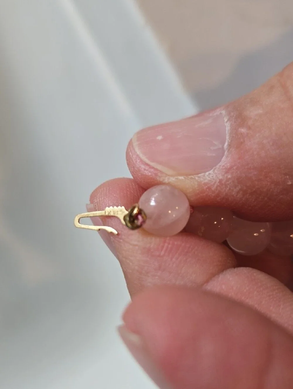 Elegant Pink Beaded Necklace with 14K Gold Accents